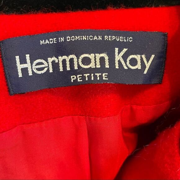 Vintage Herman Kay Petite Wool Blend Coat Red - Picture 2 of 9
